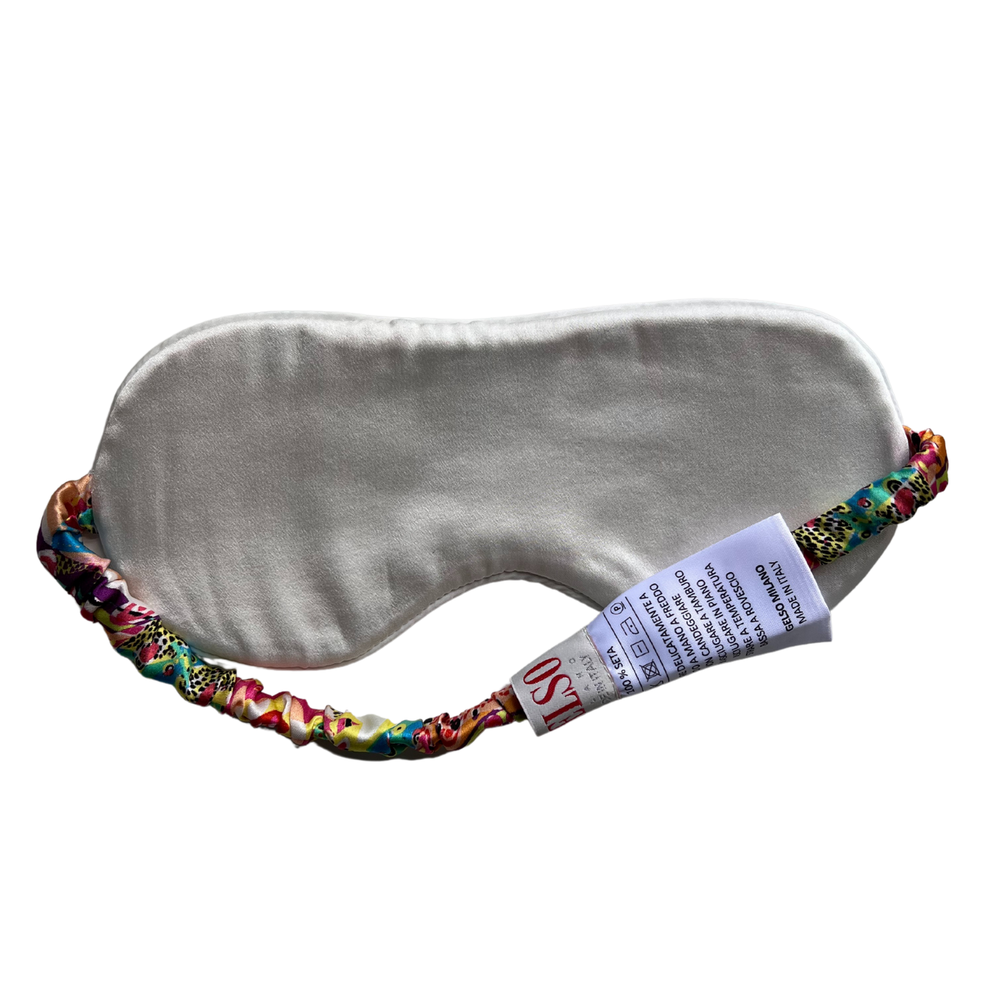 Harlequin Print Mulberry Silk Sleep Eye Mask Reverse