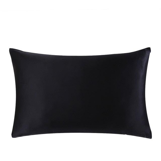 Black Silk Pillowcase With Zipper