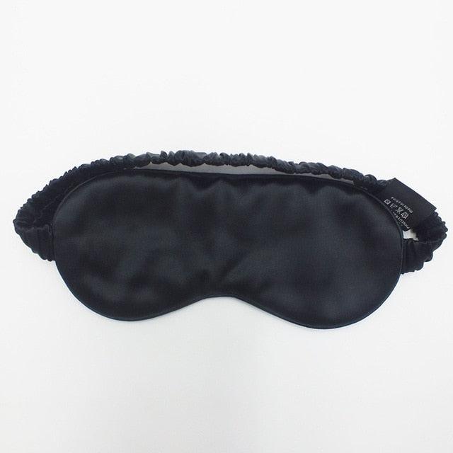 Black silk sleep eye mask