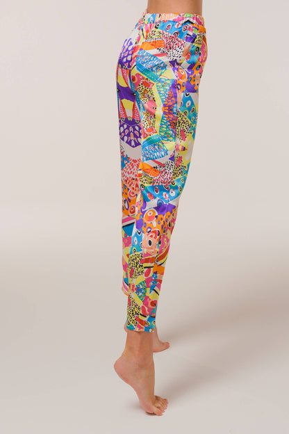 100% silk printed pyjama trousers