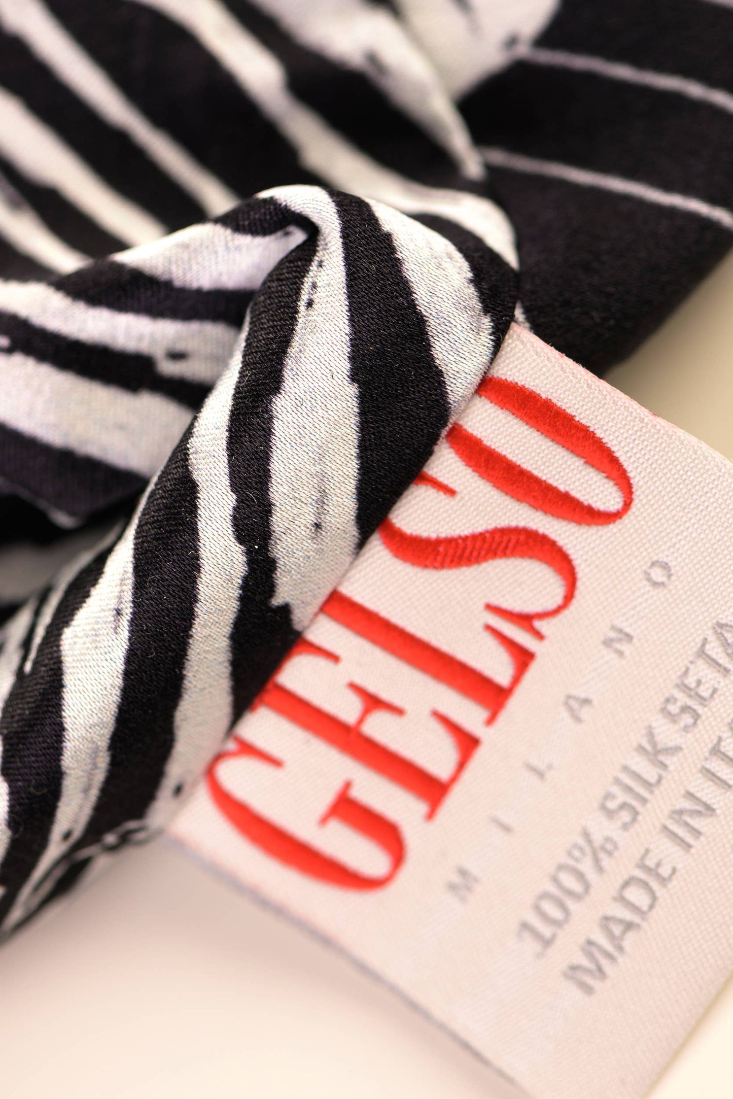 Zebra Silk Scrunchie Detail