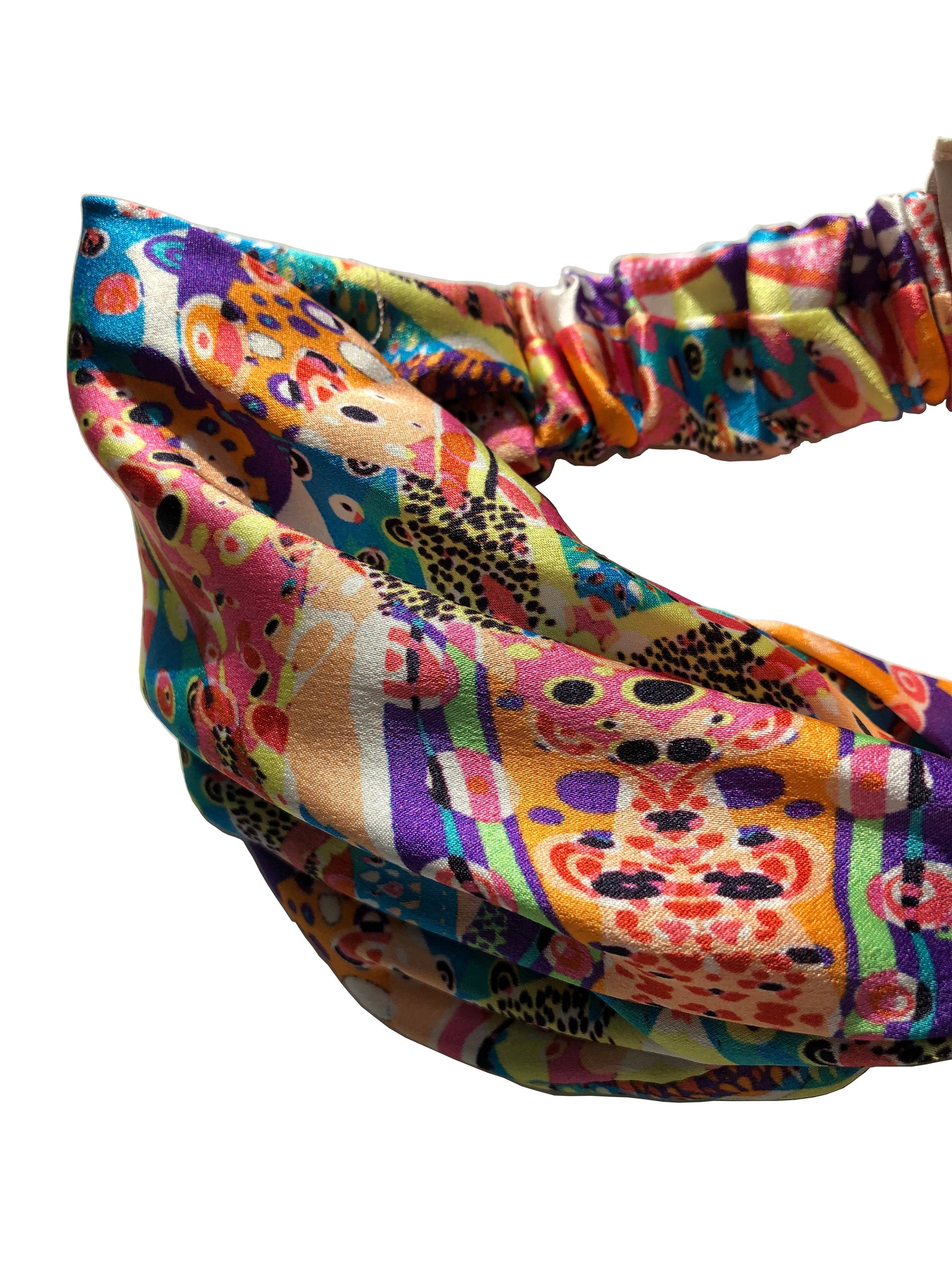 100% Mulberry Silk Hairband | Harlequin Print | Made in Italy