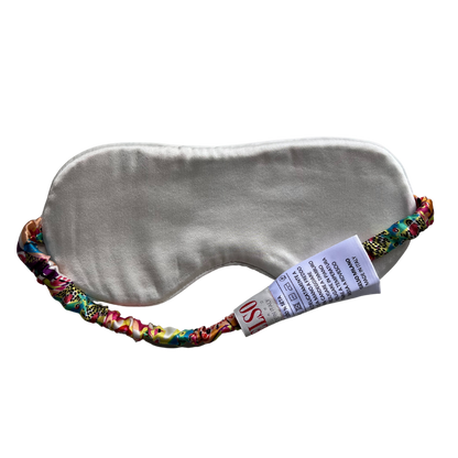 Harlequin Print Mulberry Silk Sleep Eye Mask Reverse