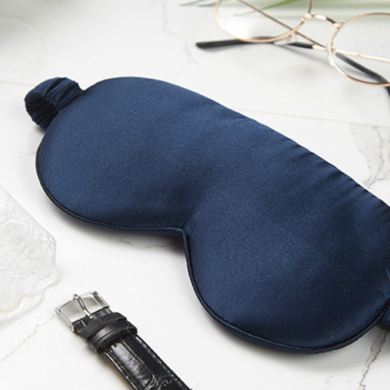 Dark blue mulberry silk sleep mask