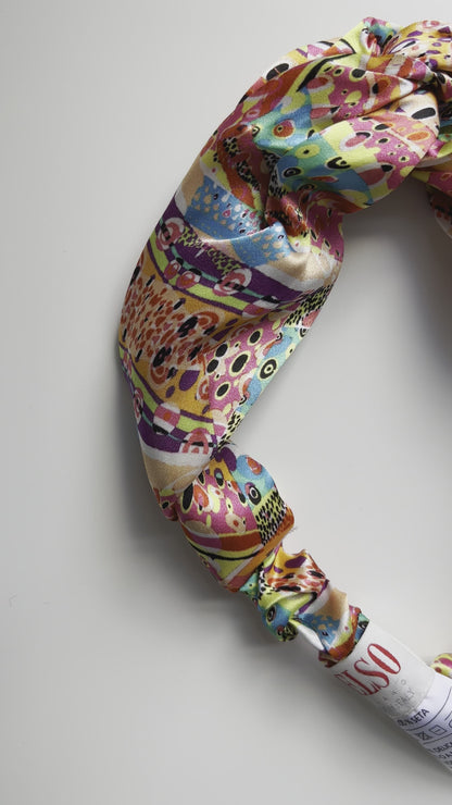 100% Mulberry Silk Hairband | Harlequin Print | Made in Italy