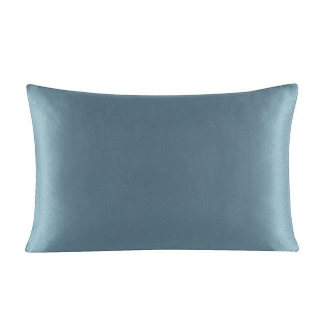 Blue Silk Pillowcase With Zipper