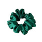Emerald Green Silk Hair Scrunchies