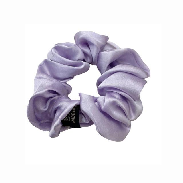 Lavender Purple Silk Hair Scrunchies