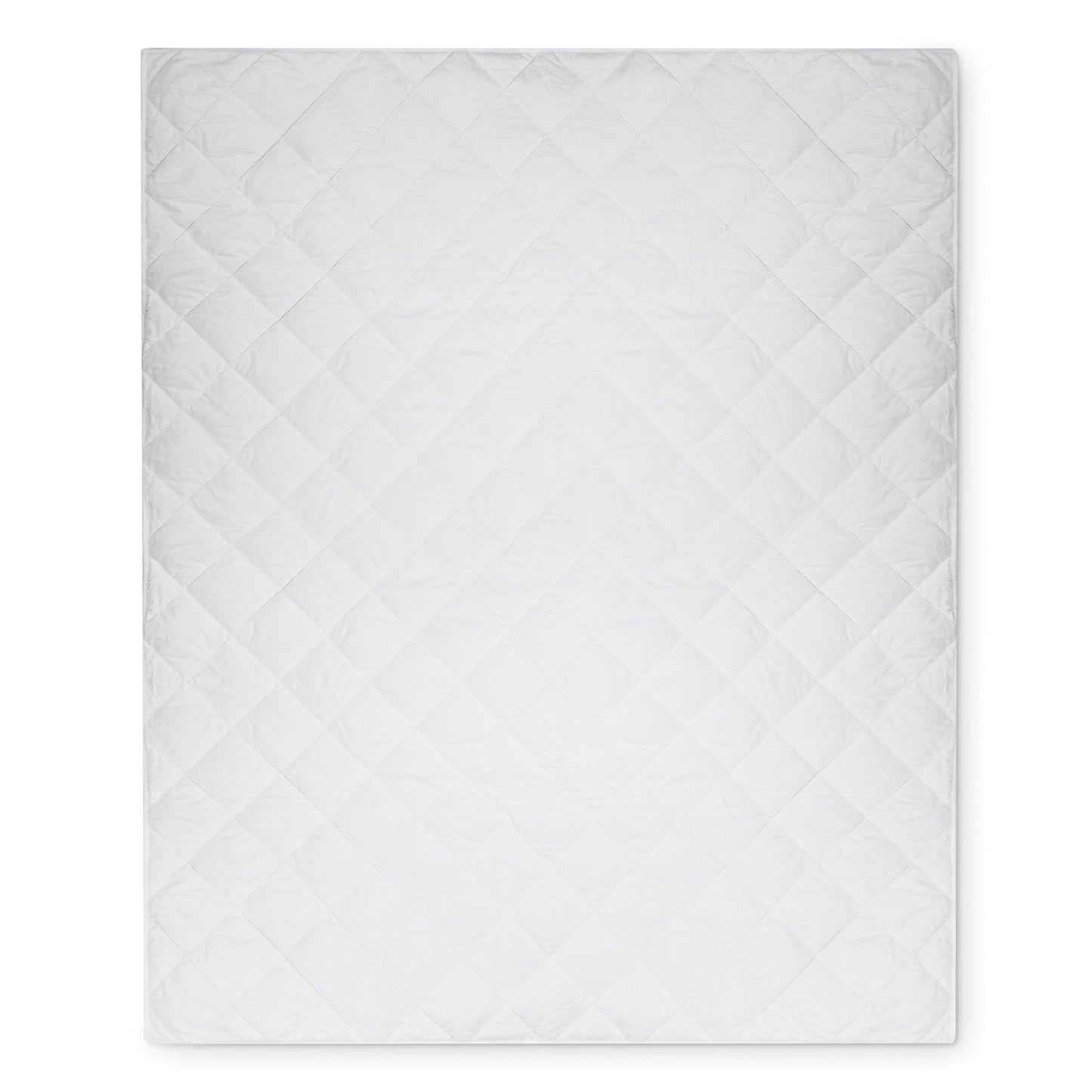 A weighted blanket fully laid out with a diamond pattern